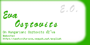 eva osztovits business card